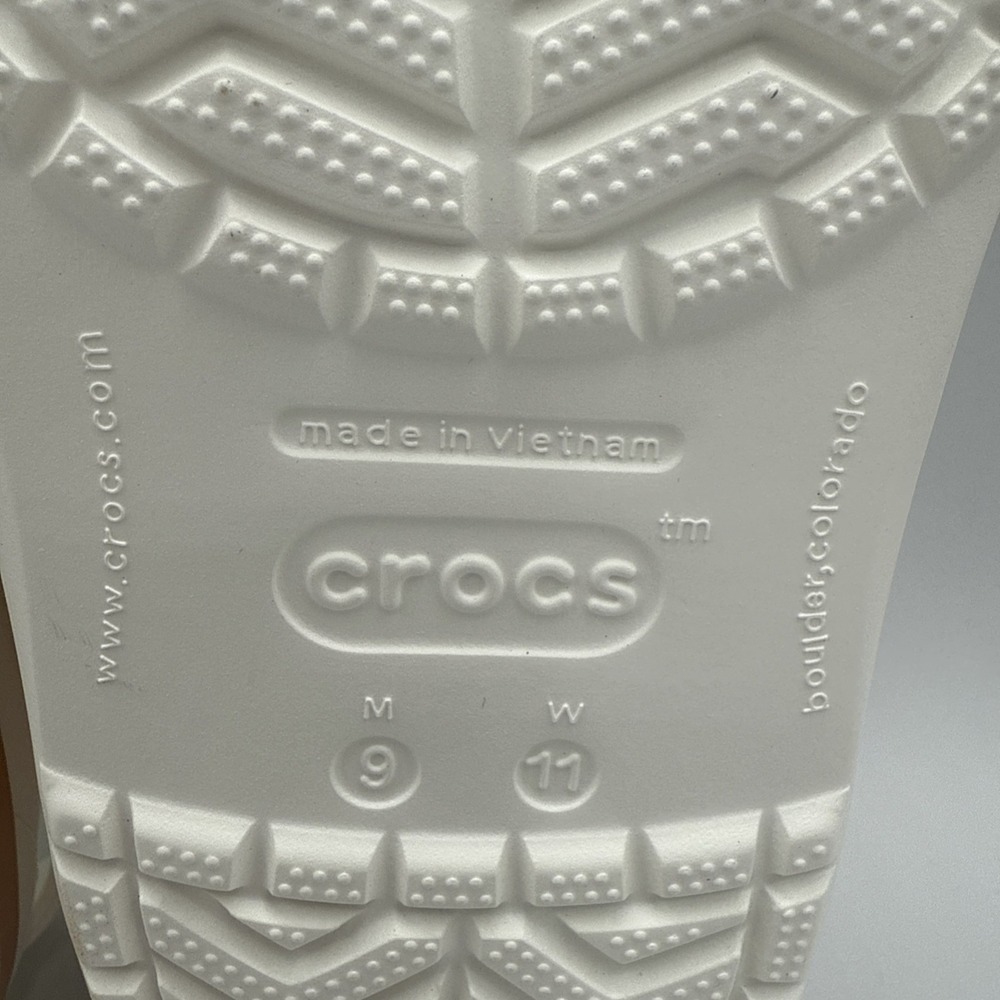 Crocs Crocband Clog Shoes Men's Size 9 Women 11 White/Light Pink Sandals Comfort - Picture 8 of 8